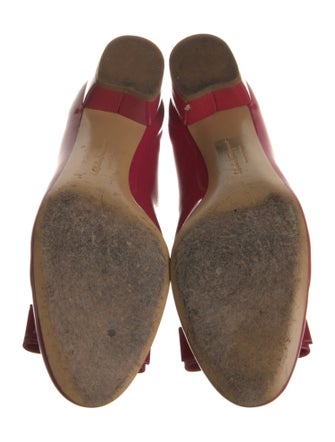 Salvatore Ferragamo Patent Leather Bow Accents Pumps