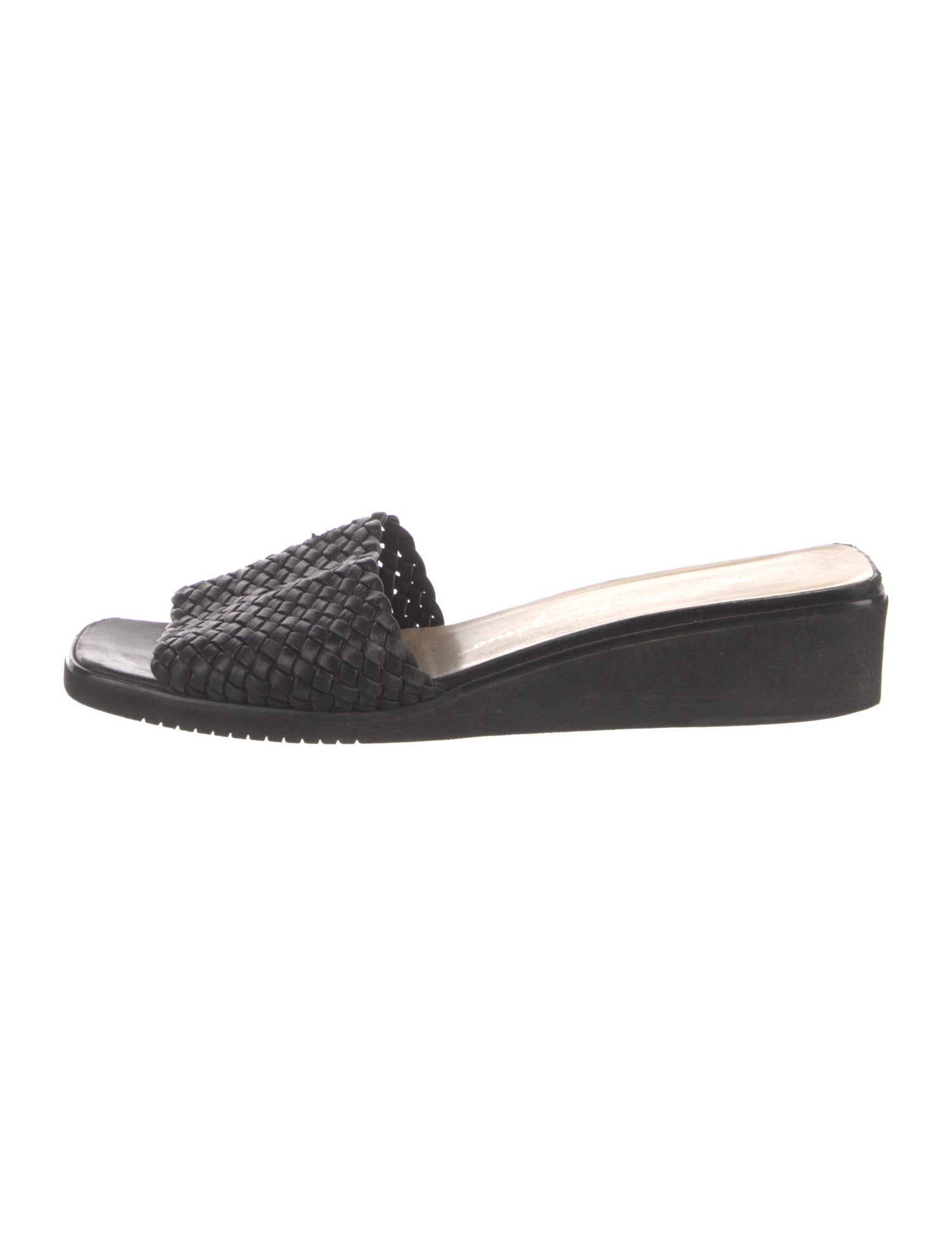 Salvatore Ferragamo Leather Braided Accents Slides