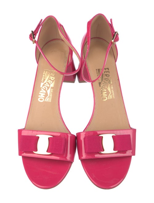 Salvatore Ferragamo Vara Bow Accent Patent Leather Sandals