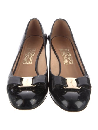 Salvatore Ferragamo Vara Bow Accent Patent Leather Flats