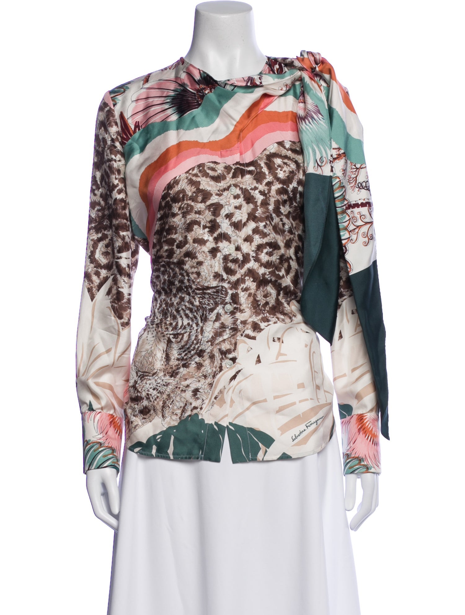 Salvatore Ferragamo Silk Printed Blouse
