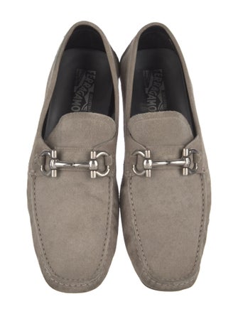 Salvatore Ferragamo Gancini Logo Suede Drivers