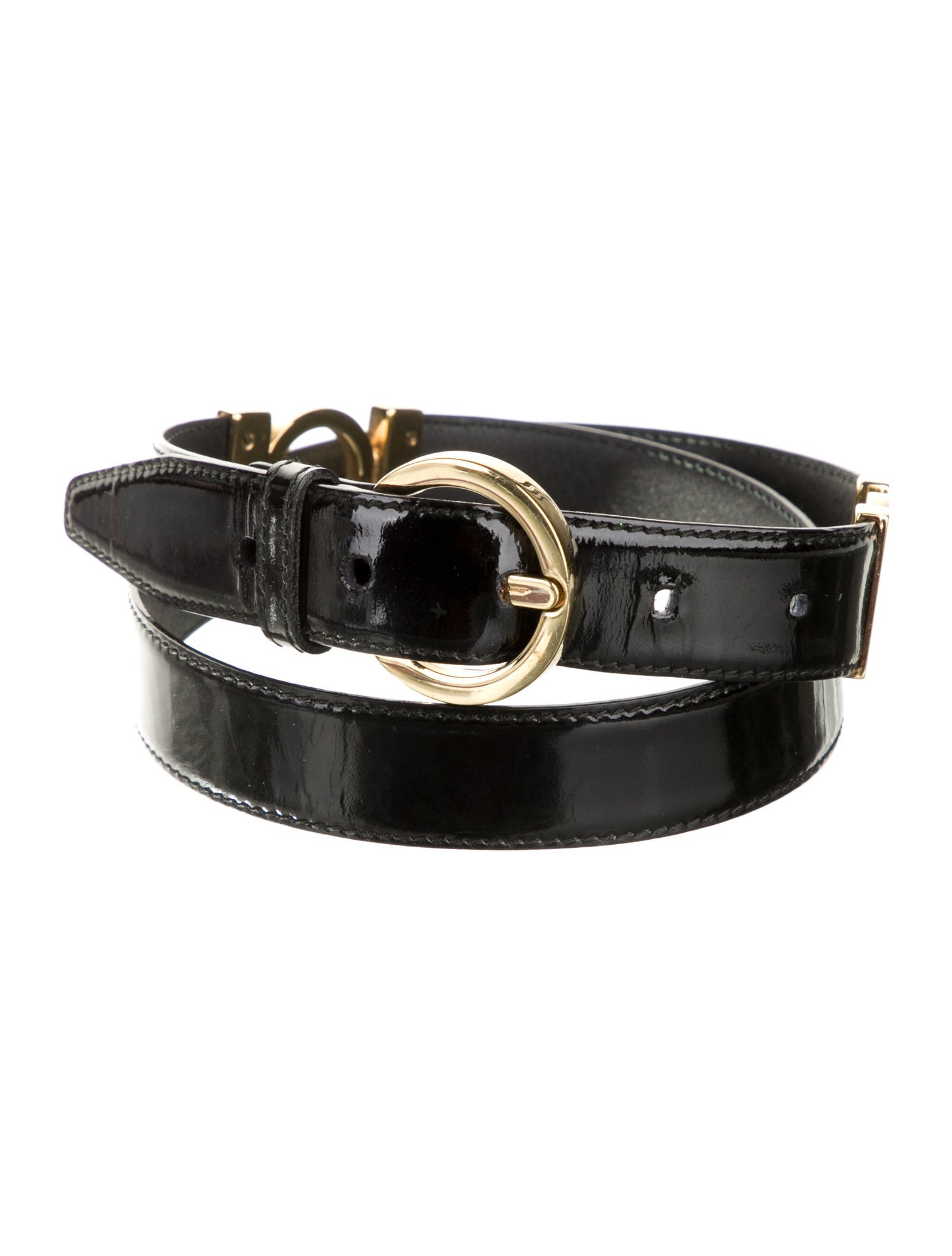 Salvatore Ferragamo Gancini Logo Skinny Belt