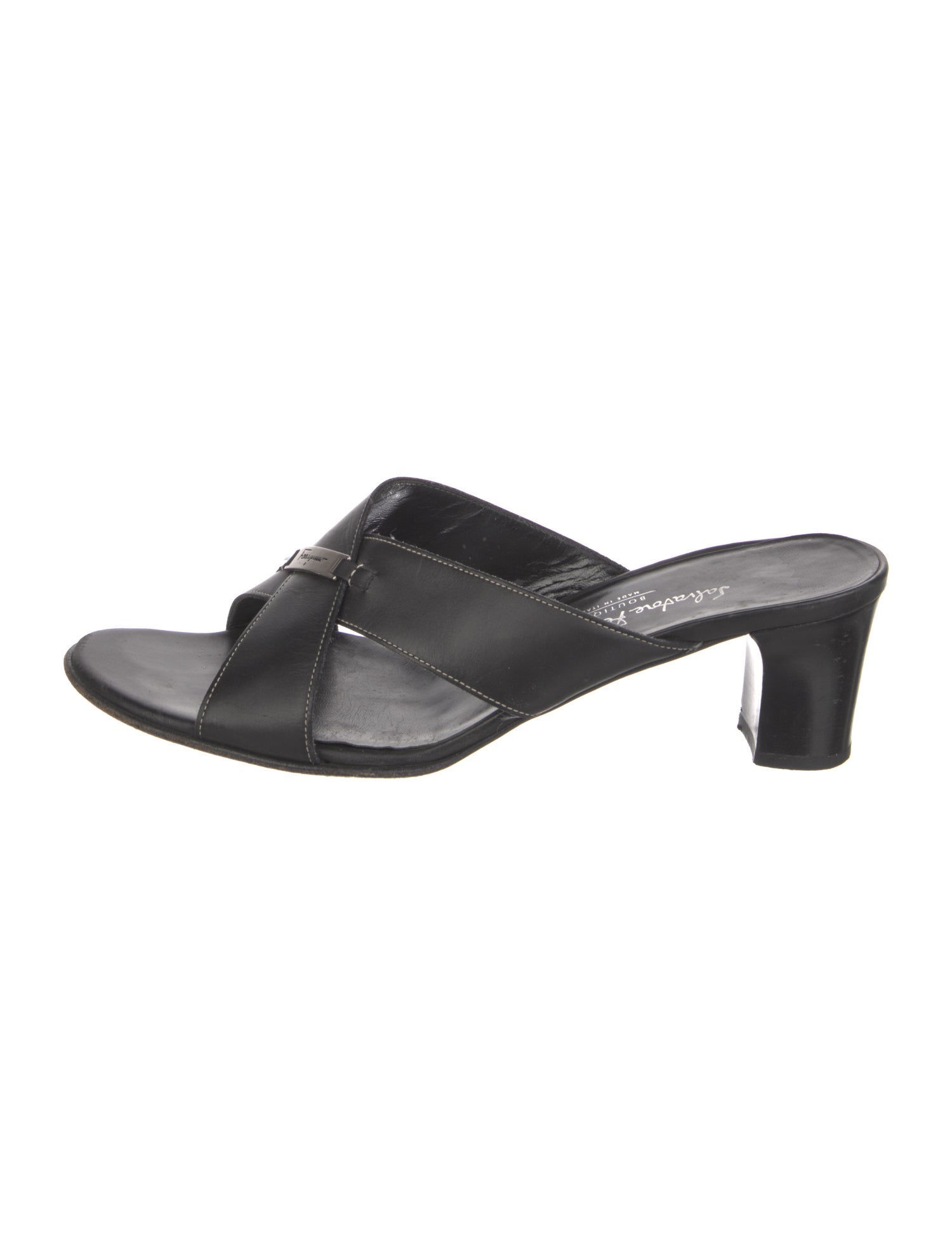Salvatore Ferragamo Leather Slides