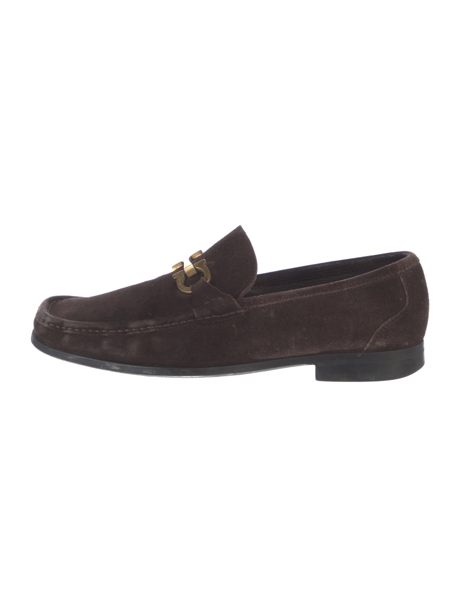 Salvatore Ferragamo Gancini Logo Suede Dress Loafers