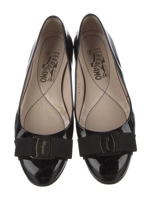 Salvatore Ferragamo Vara Bow Accent Patent Leather Ballet Flats