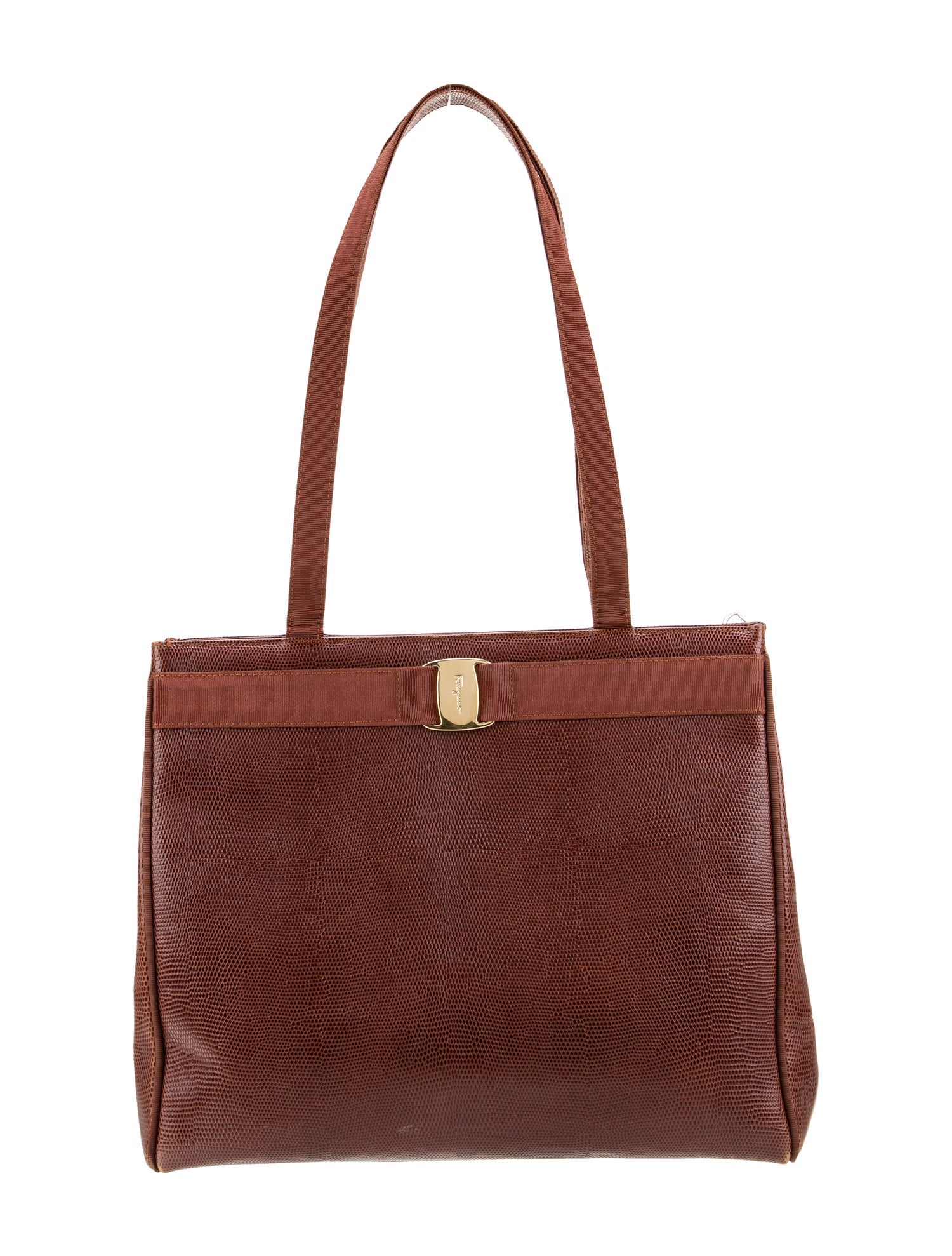 Salvatore Ferragamo Embossed Leather Shoulder Bag