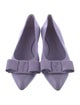 Salvatore Ferragamo Leather Bow Accents Ballet Flats