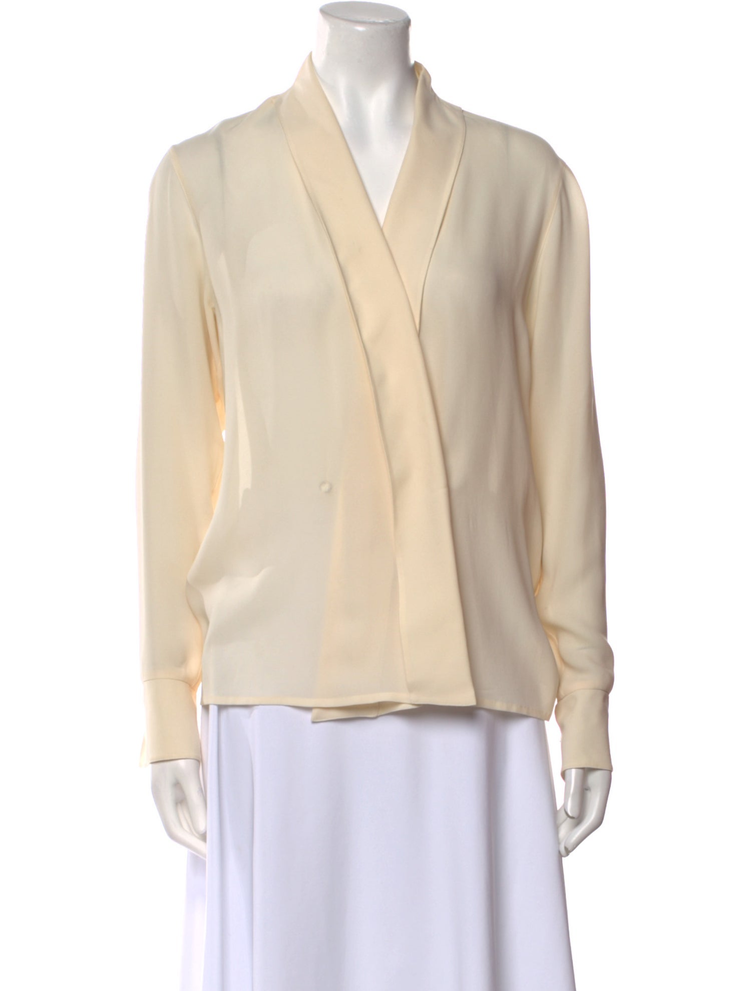 Salvatore Ferragamo Silk V-Neck Blouse