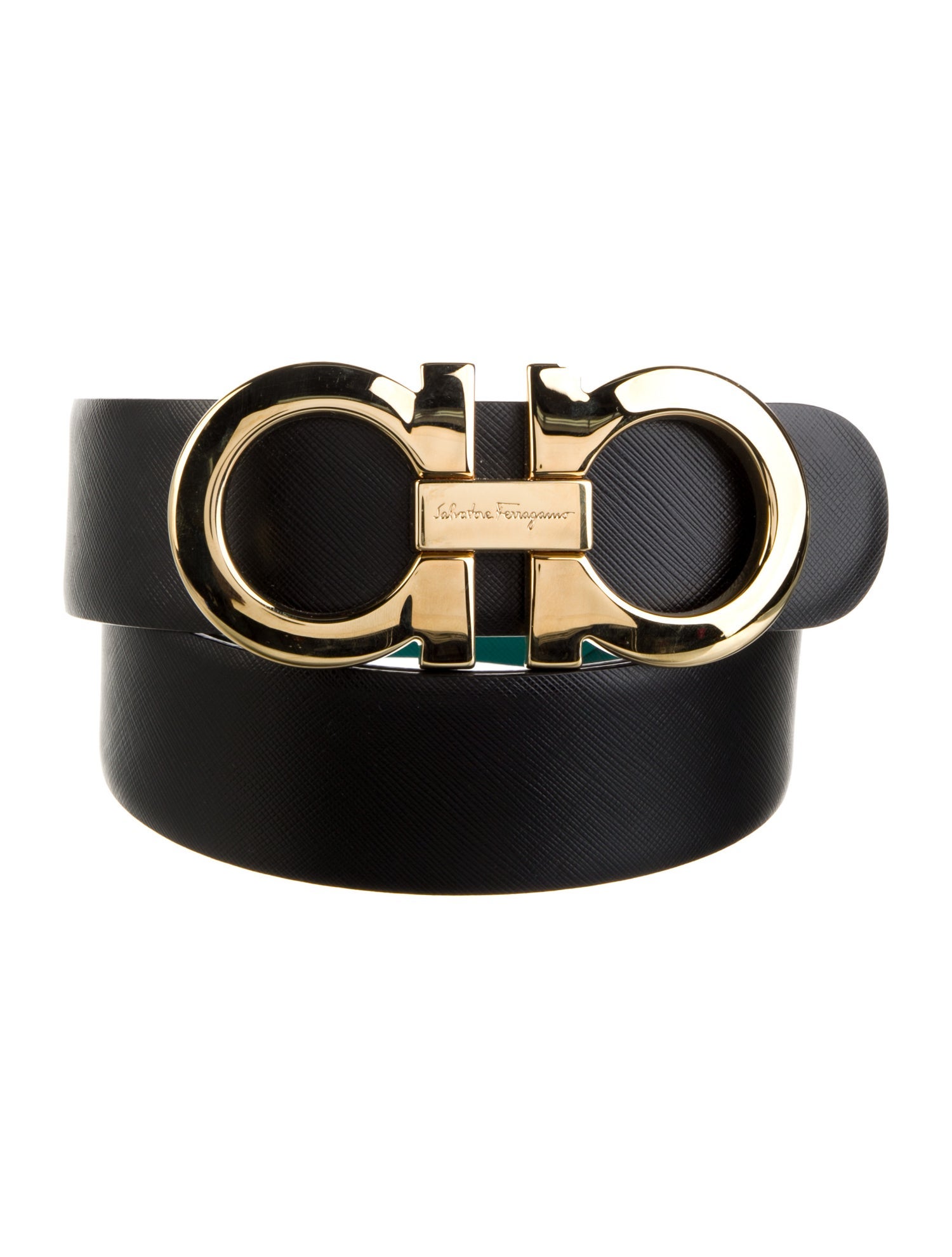 Salvatore Ferragamo Gancini Logo Leather Waist Belt