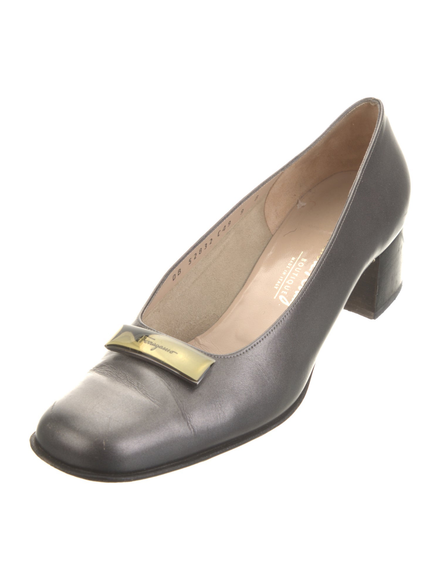 Salvatore Ferragamo Leather Bow Accents Flats