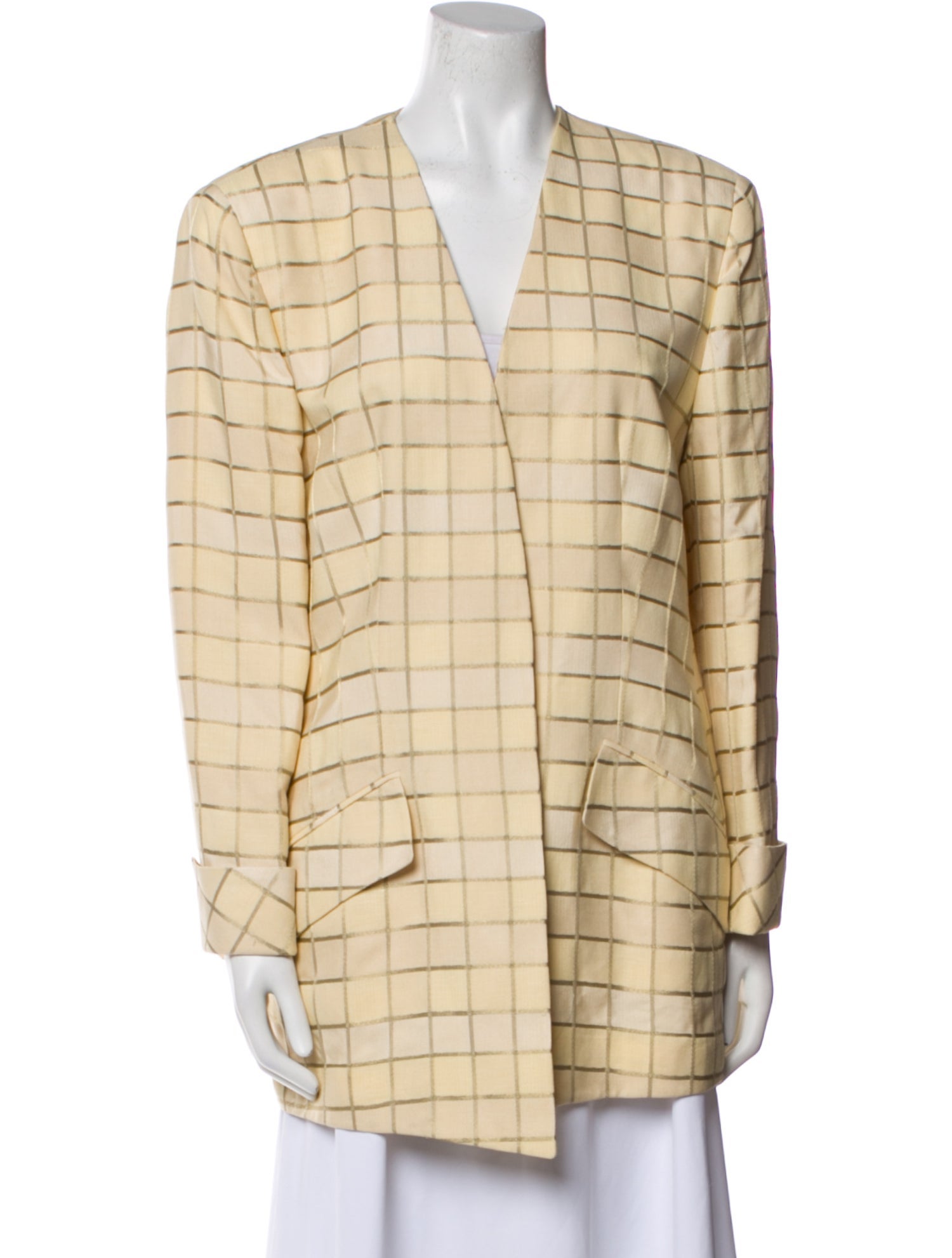 Salvatore Ferragamo Silk Plaid Print Coat