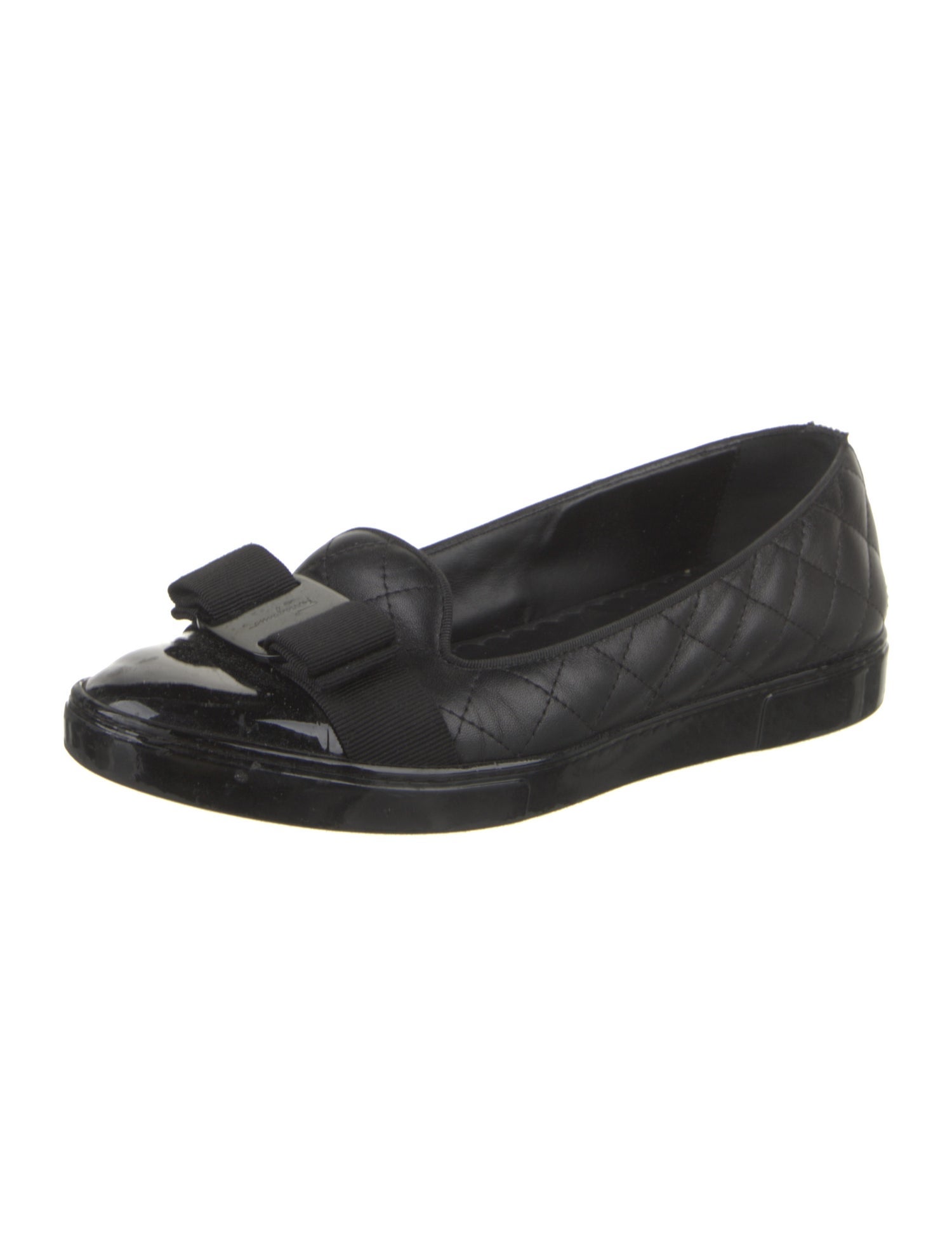 Salvatore Ferragamo Leather Bow Accents Loafers