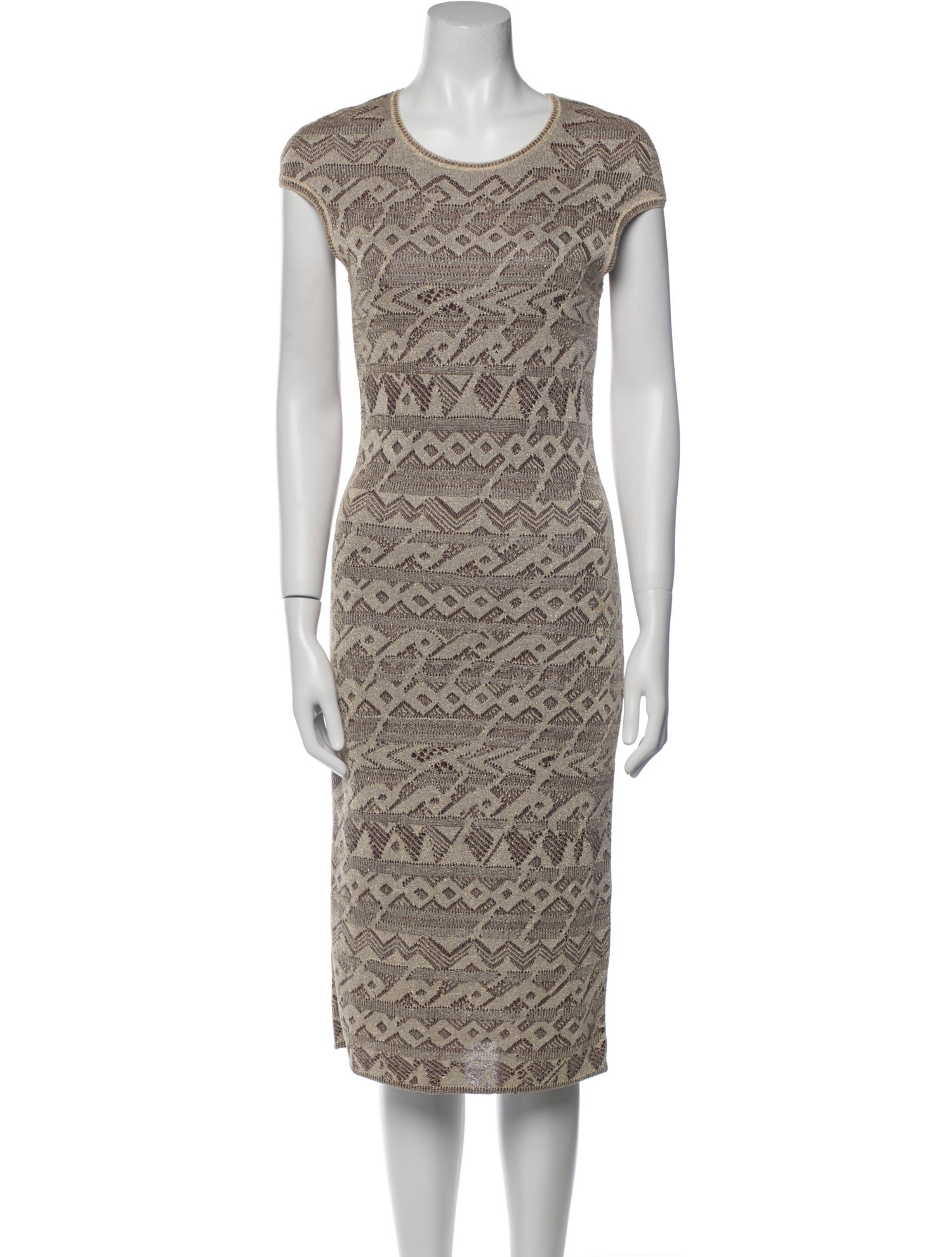 Salvatore Ferragamo Printed Midi Length Dress