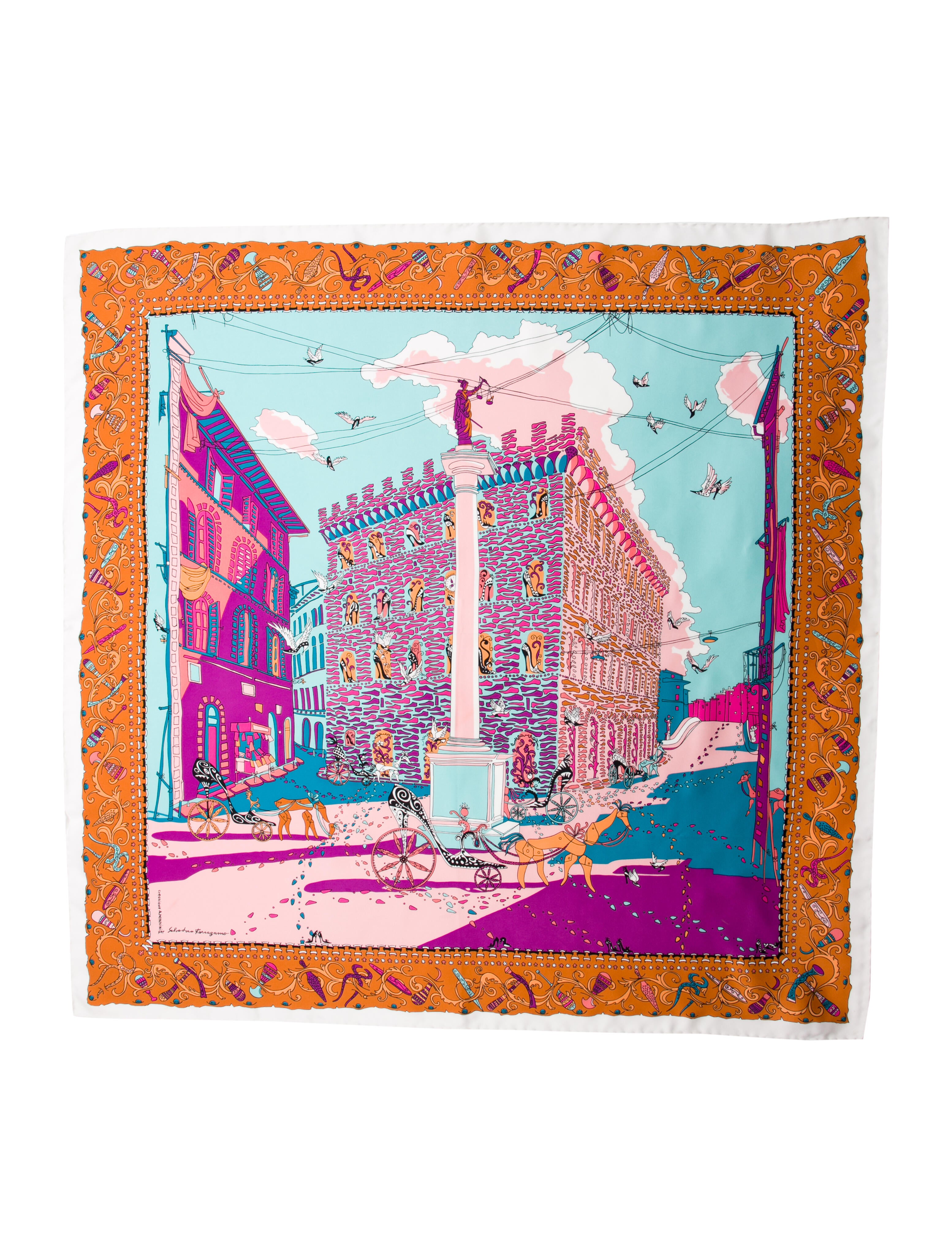 Salvatore Ferragamo Silk Printed Scarf