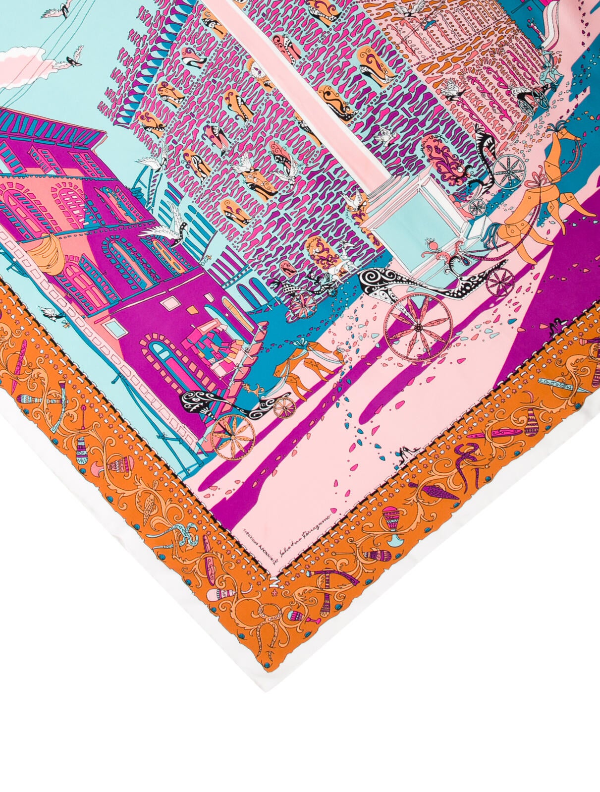 Salvatore Ferragamo Silk Printed Scarf