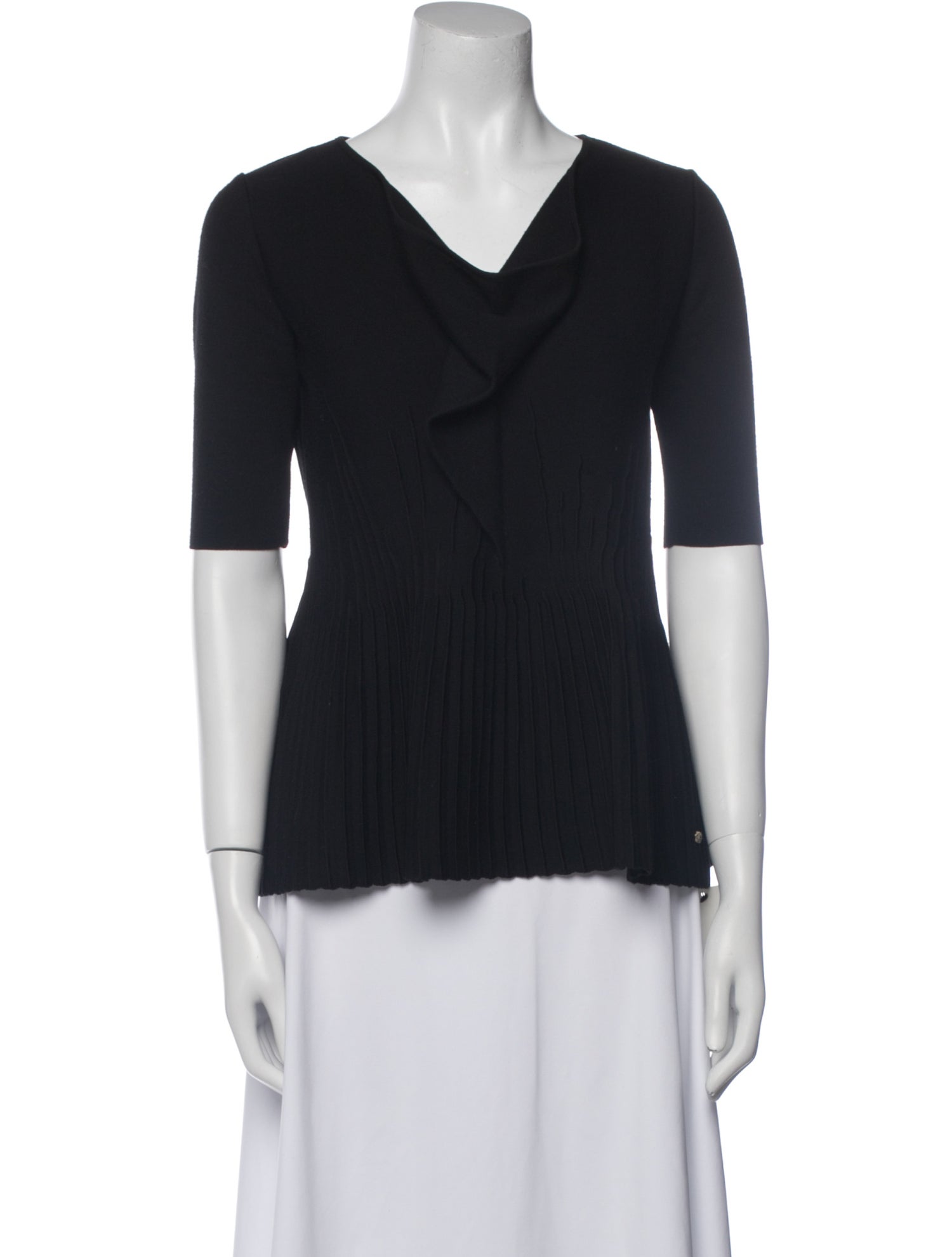 Salvatore Ferragamo Virgin Wool V-Neck Top