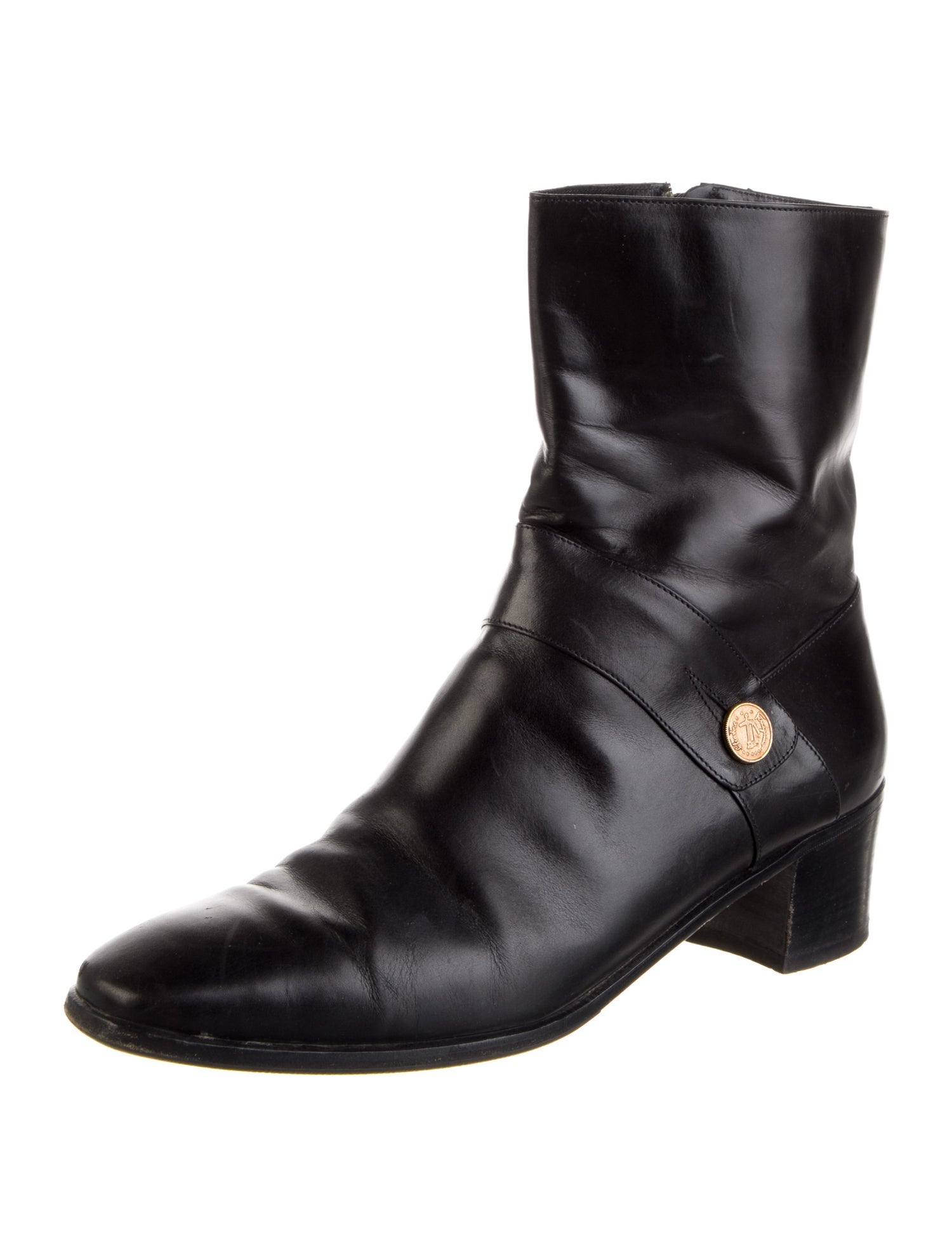 Salvatore Ferragamo Leather Moto Boots