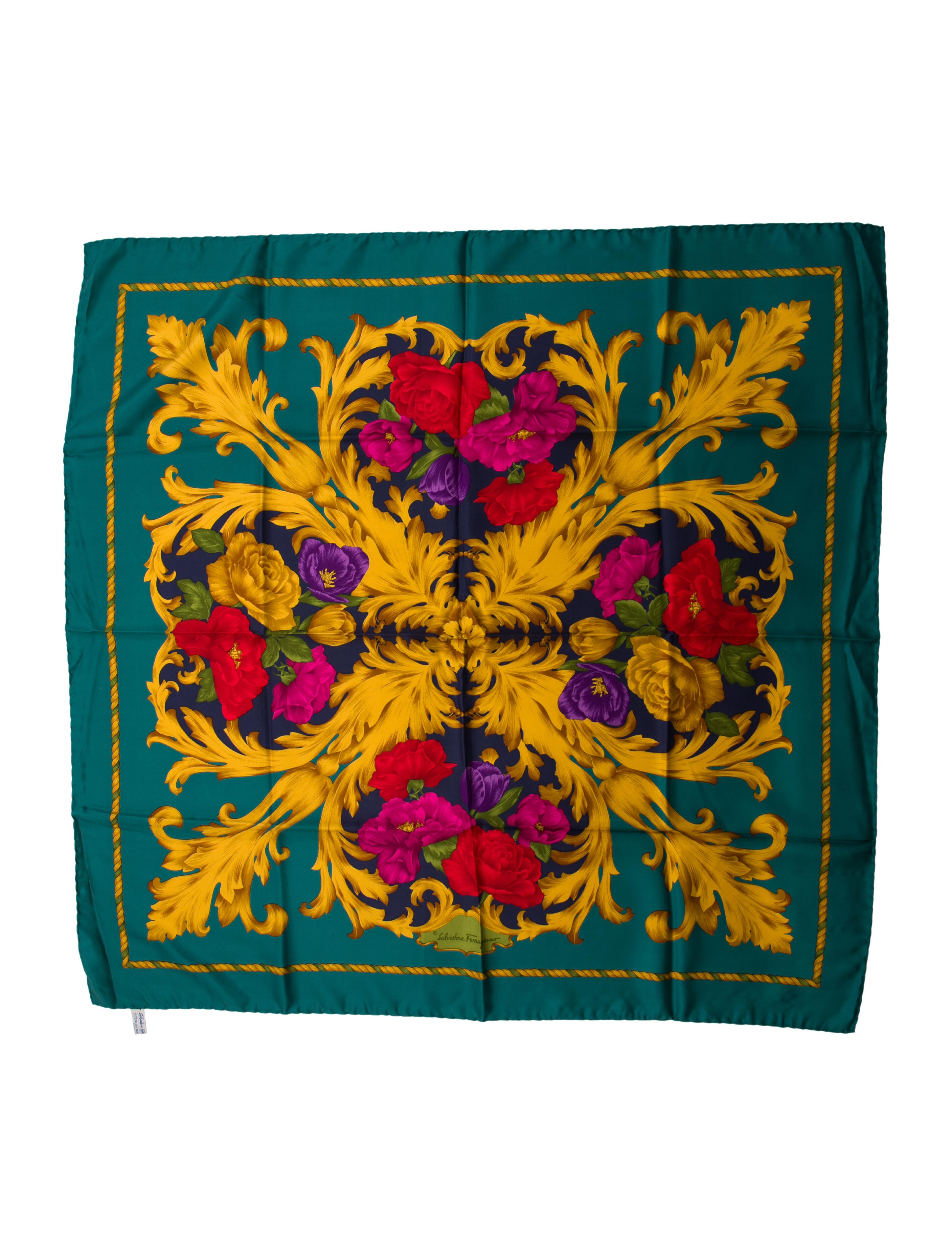 Salvatore Ferragamo Silk Floral Print Scarf