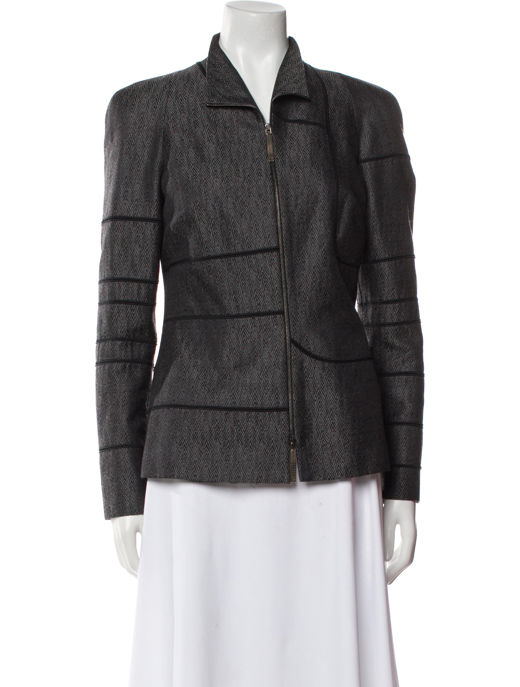 Salvatore Ferragamo Wool Tweed Pattern Blazer