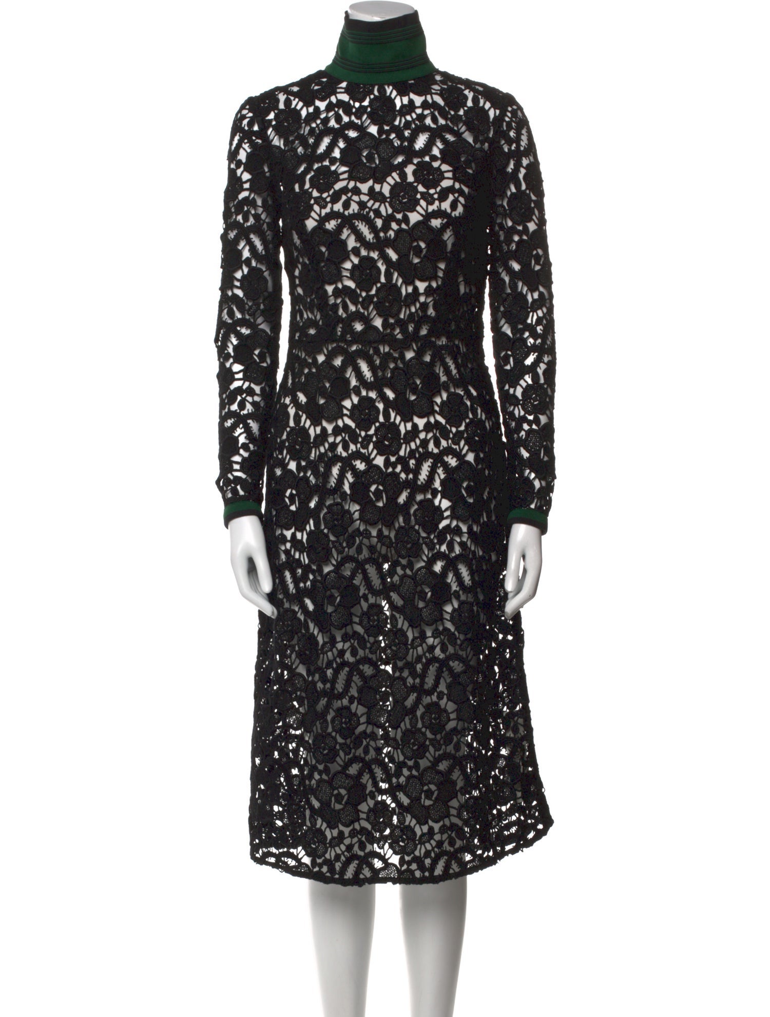Salvatore Ferragamo Lace Pattern Midi Length Dress