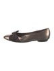 Salvatore Ferragamo Leather Bow Accents Flats