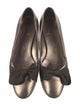 Salvatore Ferragamo Leather Bow Accents Flats
