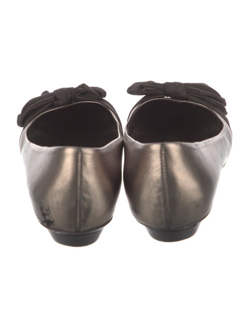 Salvatore Ferragamo Leather Bow Accents Flats