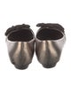 Salvatore Ferragamo Leather Bow Accents Flats