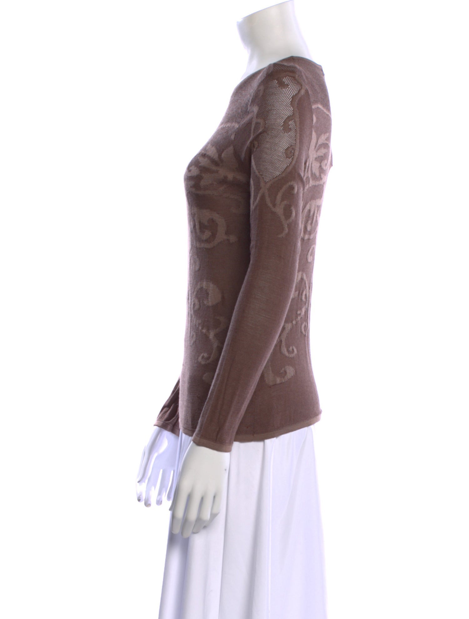 Salvatore Ferragamo Bateau Neckline Long Sleeve Sweatshirt