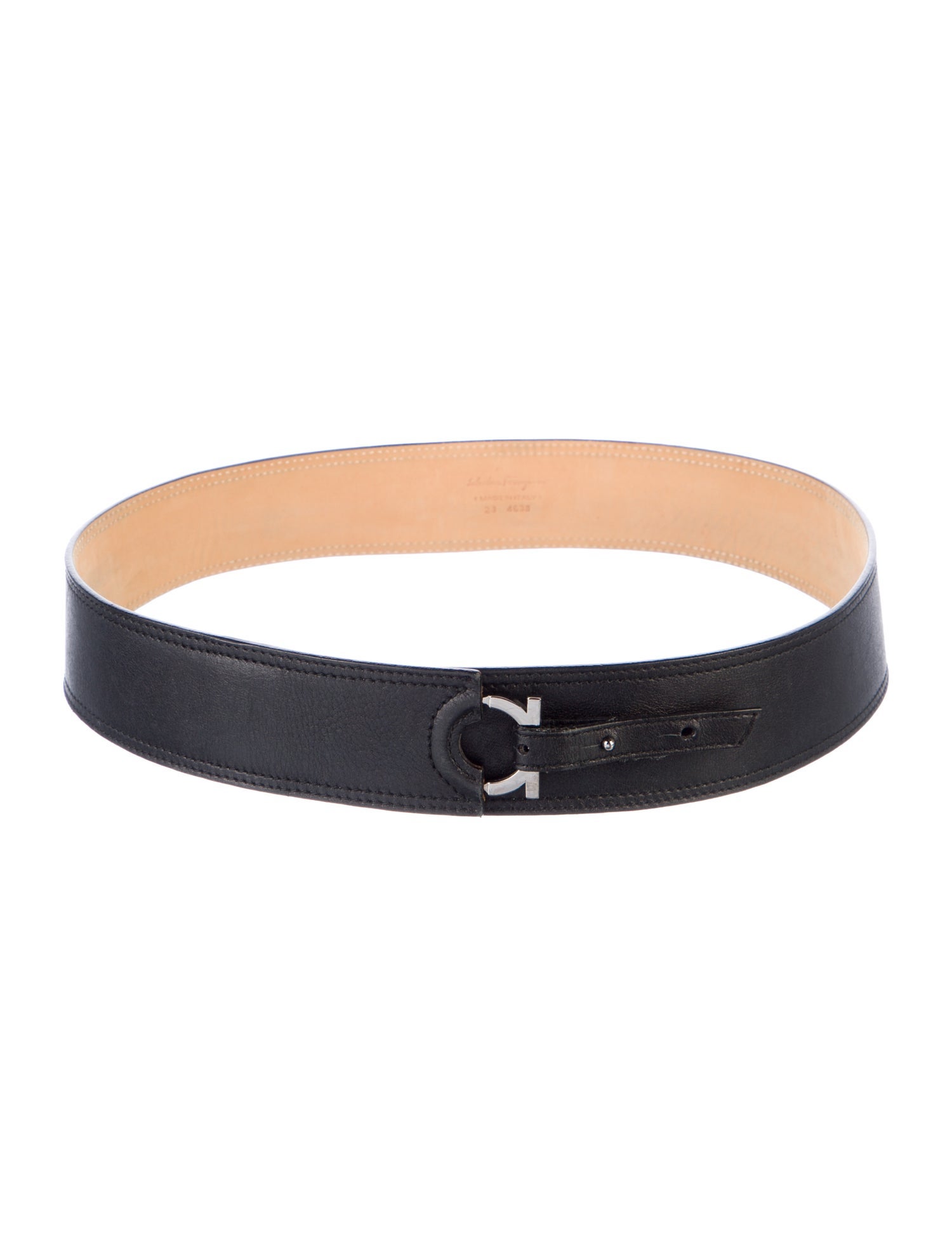Salvatore Ferragamo Gancini Logo Leather Waist Belt