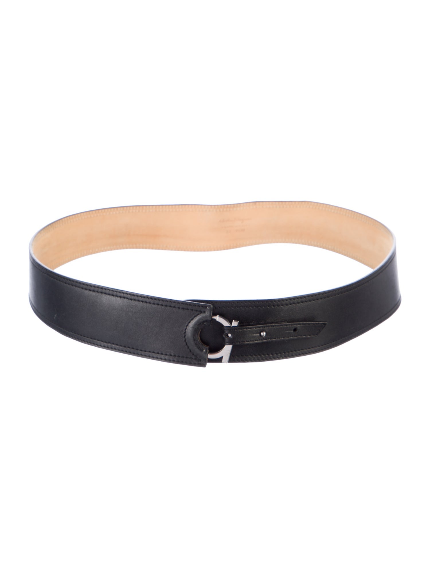 Salvatore Ferragamo Gancini Logo Leather Waist Belt