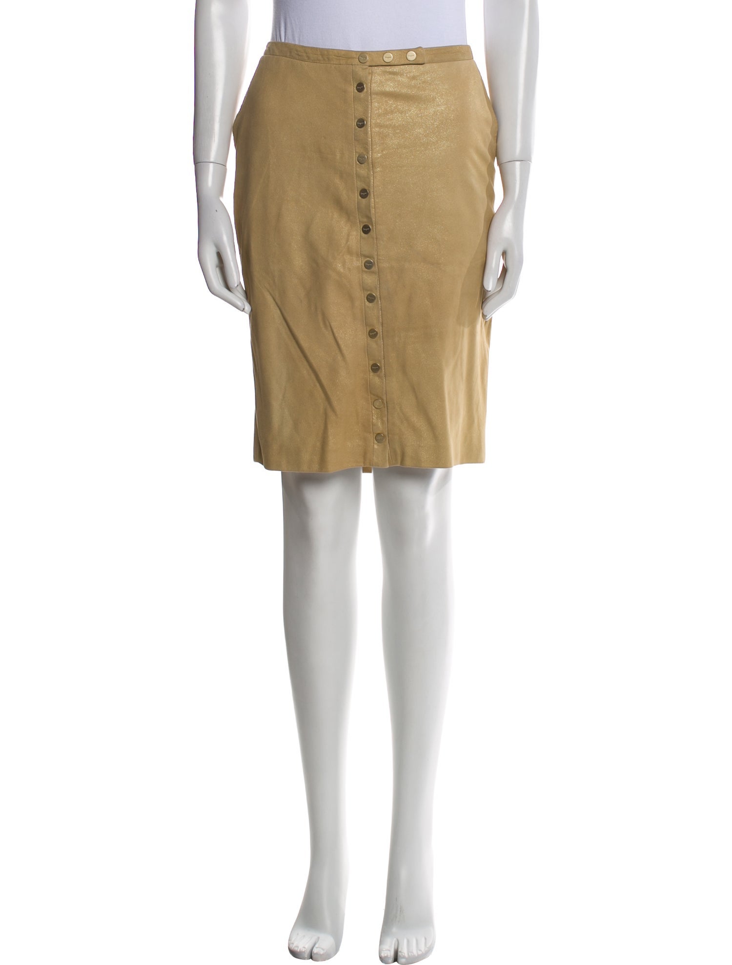 Salvatore Ferragamo Leather Knee-Length Skirt