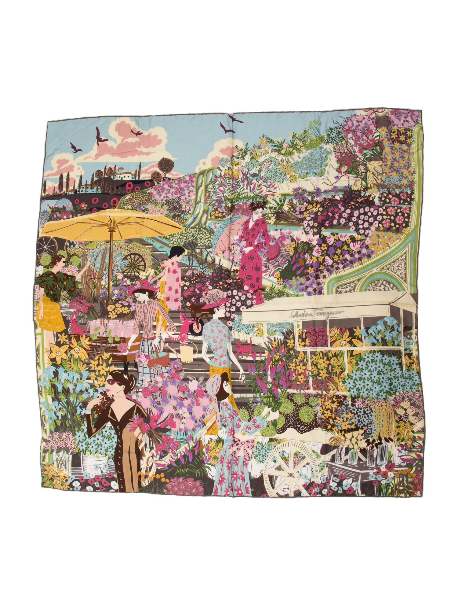 Salvatore Ferragamo Silk Printed Scarf