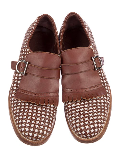 Salvatore Ferragamo Leather Patterned Monk Straps