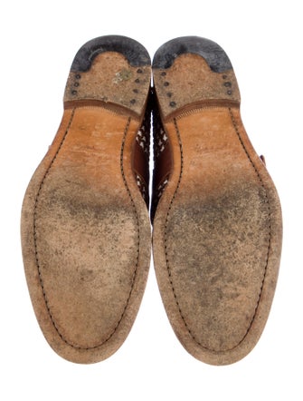 Salvatore Ferragamo Leather Patterned Monk Straps