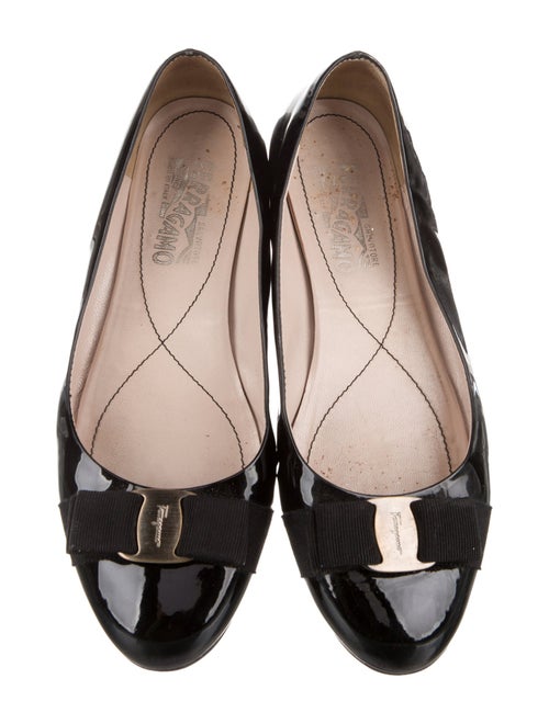 Salvatore Ferragamo Vara Bow Accent Patent Leather Ballet Flats