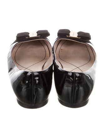 Salvatore Ferragamo Vara Bow Accent Patent Leather Ballet Flats
