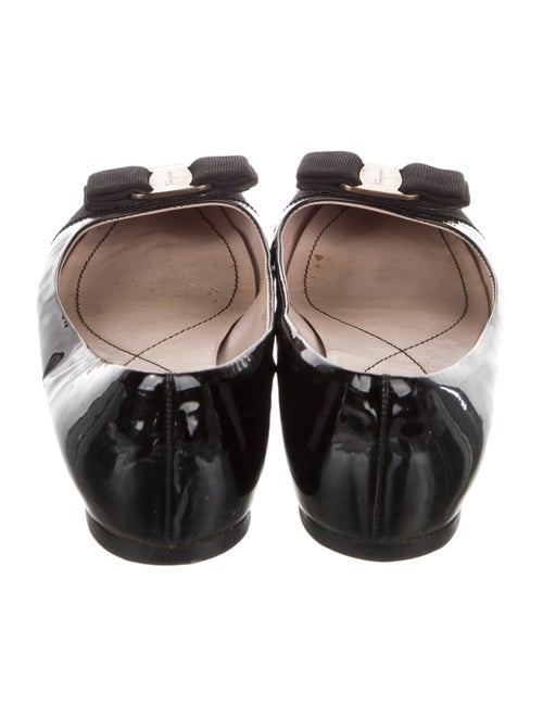 Salvatore Ferragamo Vara Bow Accent Patent Leather Ballet Flats