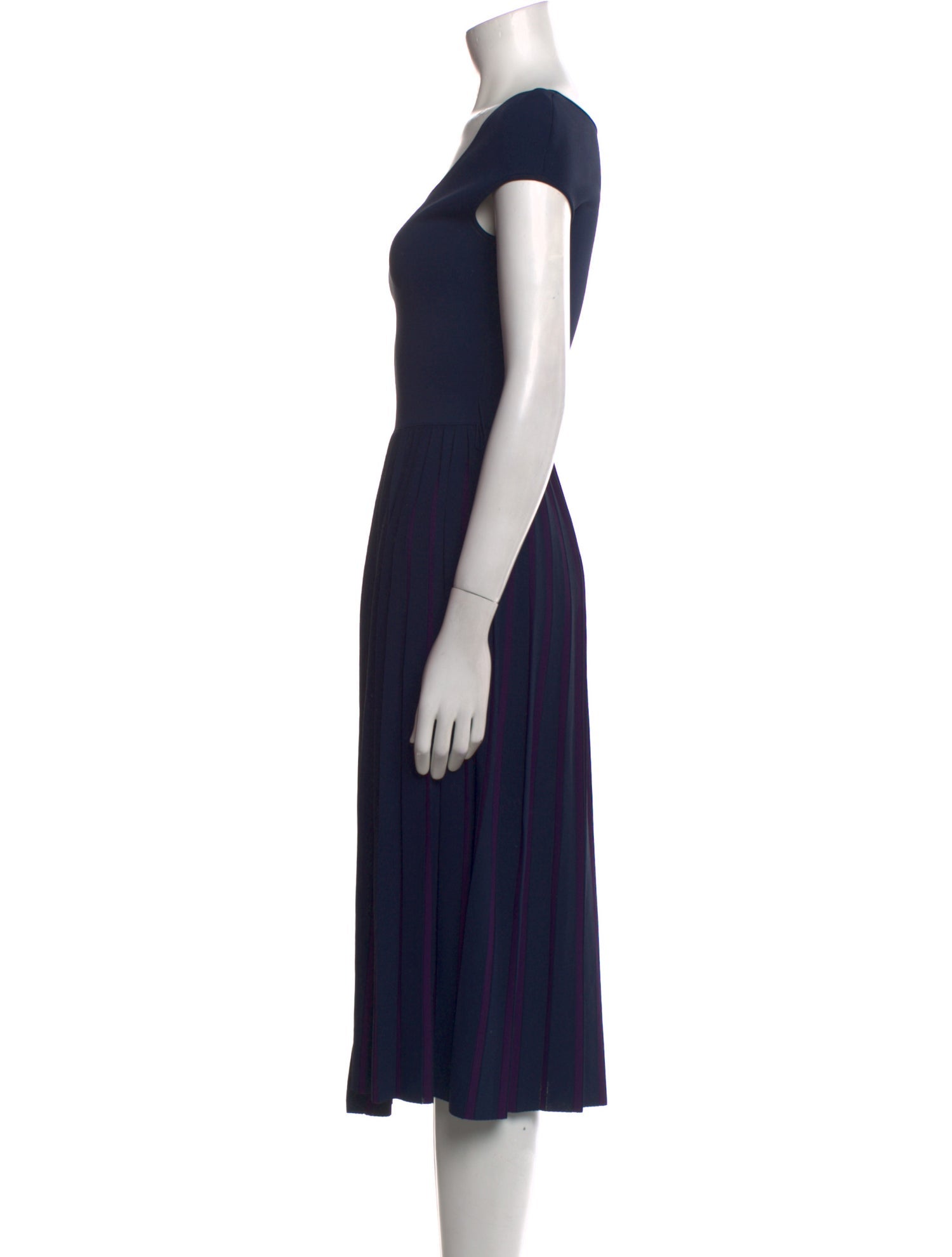 Salvatore Ferragamo Scoop Neck Midi Length Dress