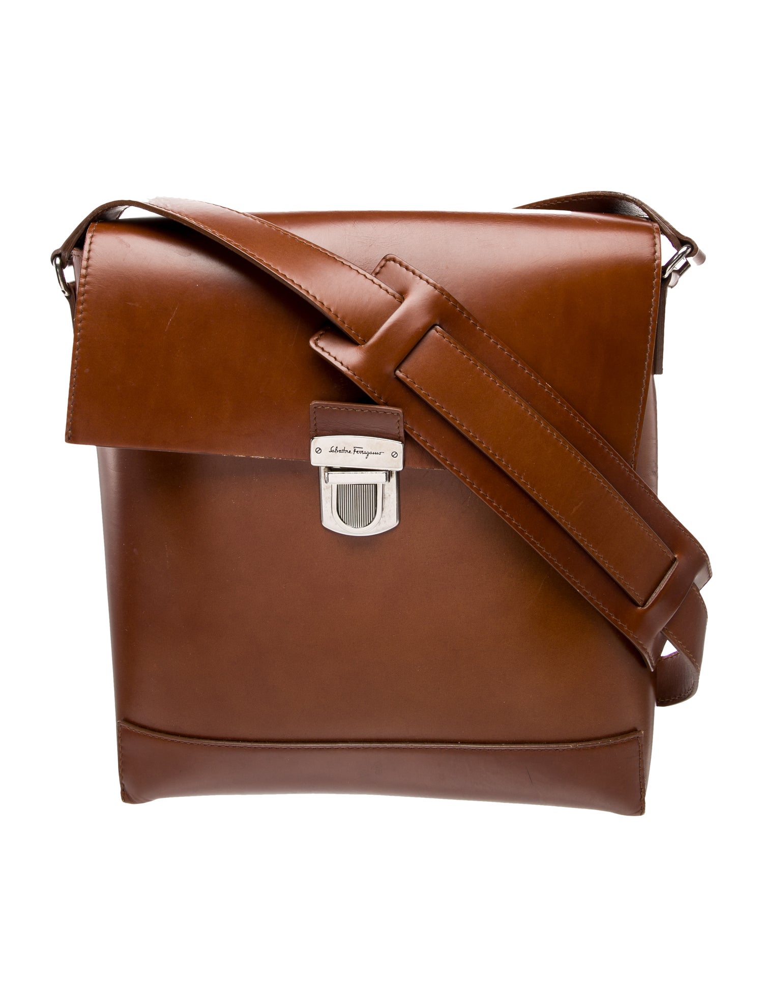 Salvatore Ferragamo Leather Messenger Bag