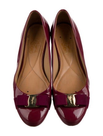Salvatore Ferragamo Vara Bow Accent Patent Leather Ballet Flats