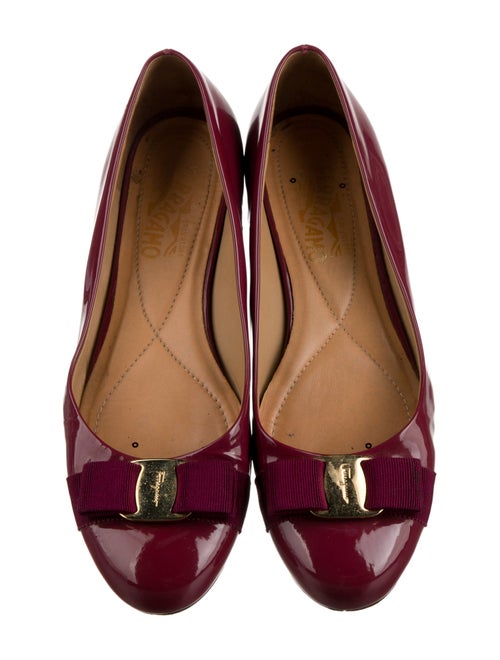 Salvatore Ferragamo Vara Bow Accent Patent Leather Ballet Flats