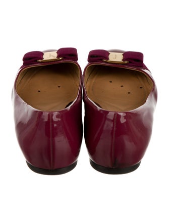 Salvatore Ferragamo Vara Bow Accent Patent Leather Ballet Flats