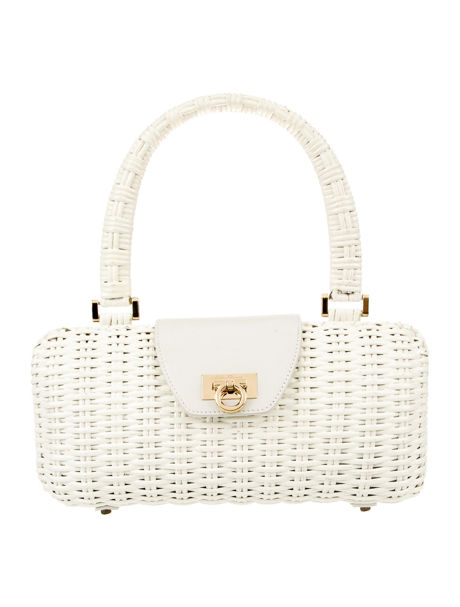 Salvatore Ferragamo Wicker Top Handle Bag