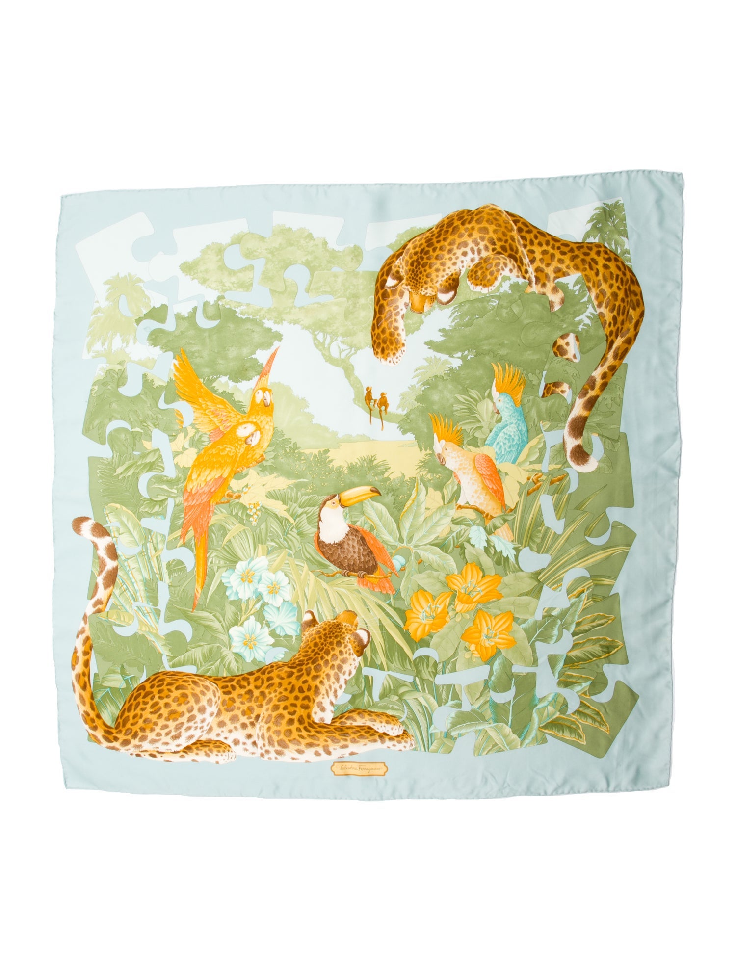 Salvatore Ferragamo Silk Animal Print Scarf