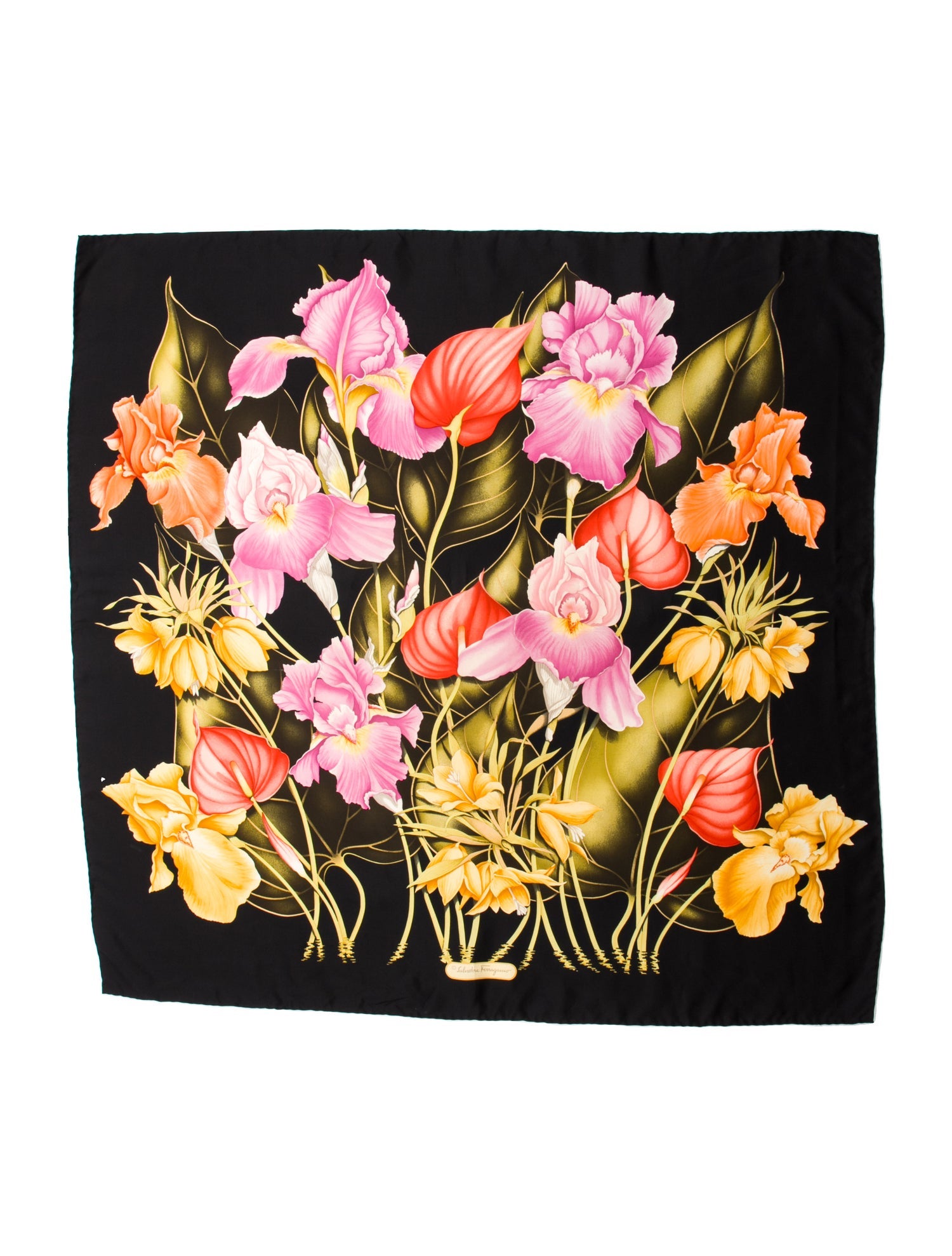 Salvatore Ferragamo Silk Floral Print Scarf