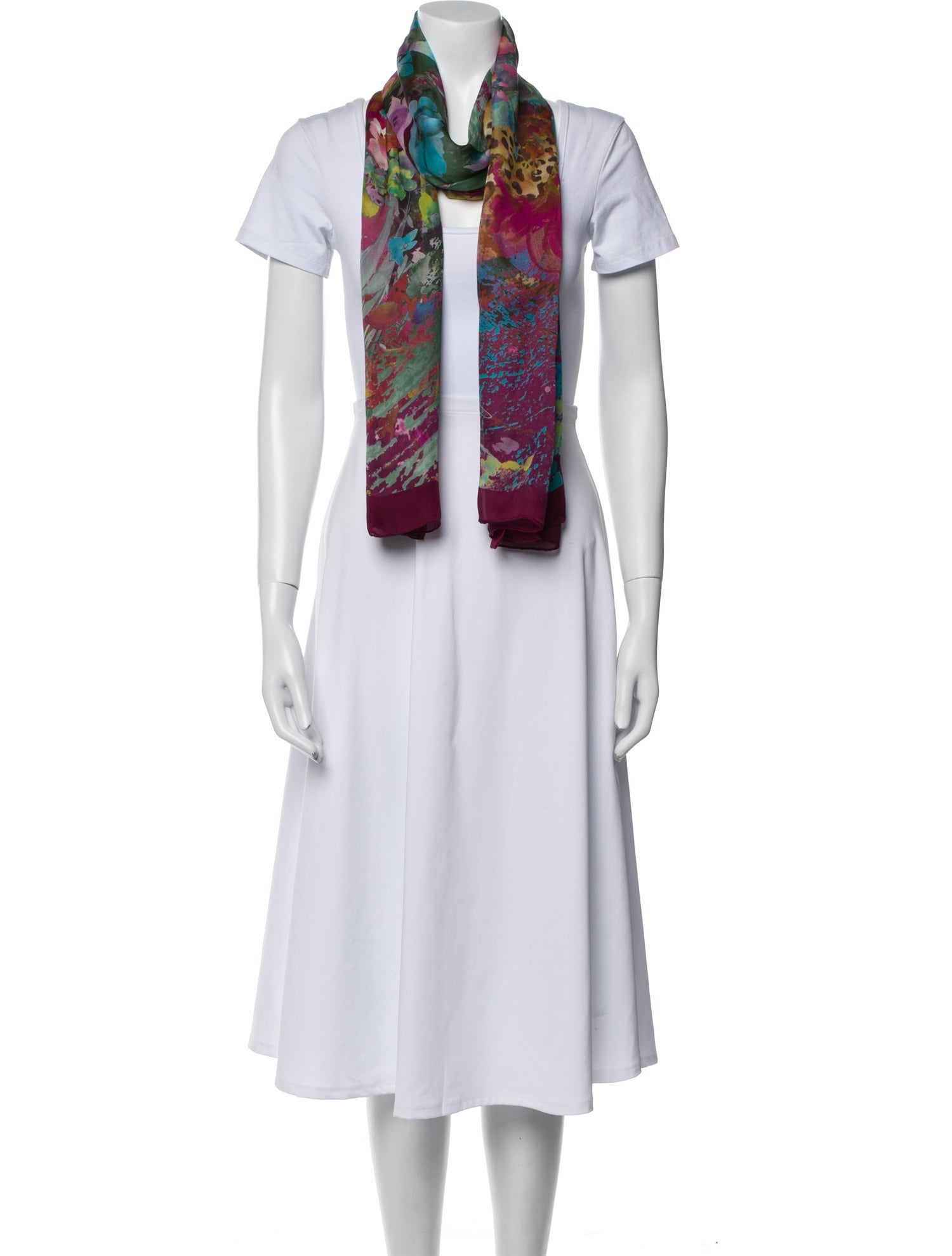 Salvatore Ferragamo Silk Floral Print Scarf