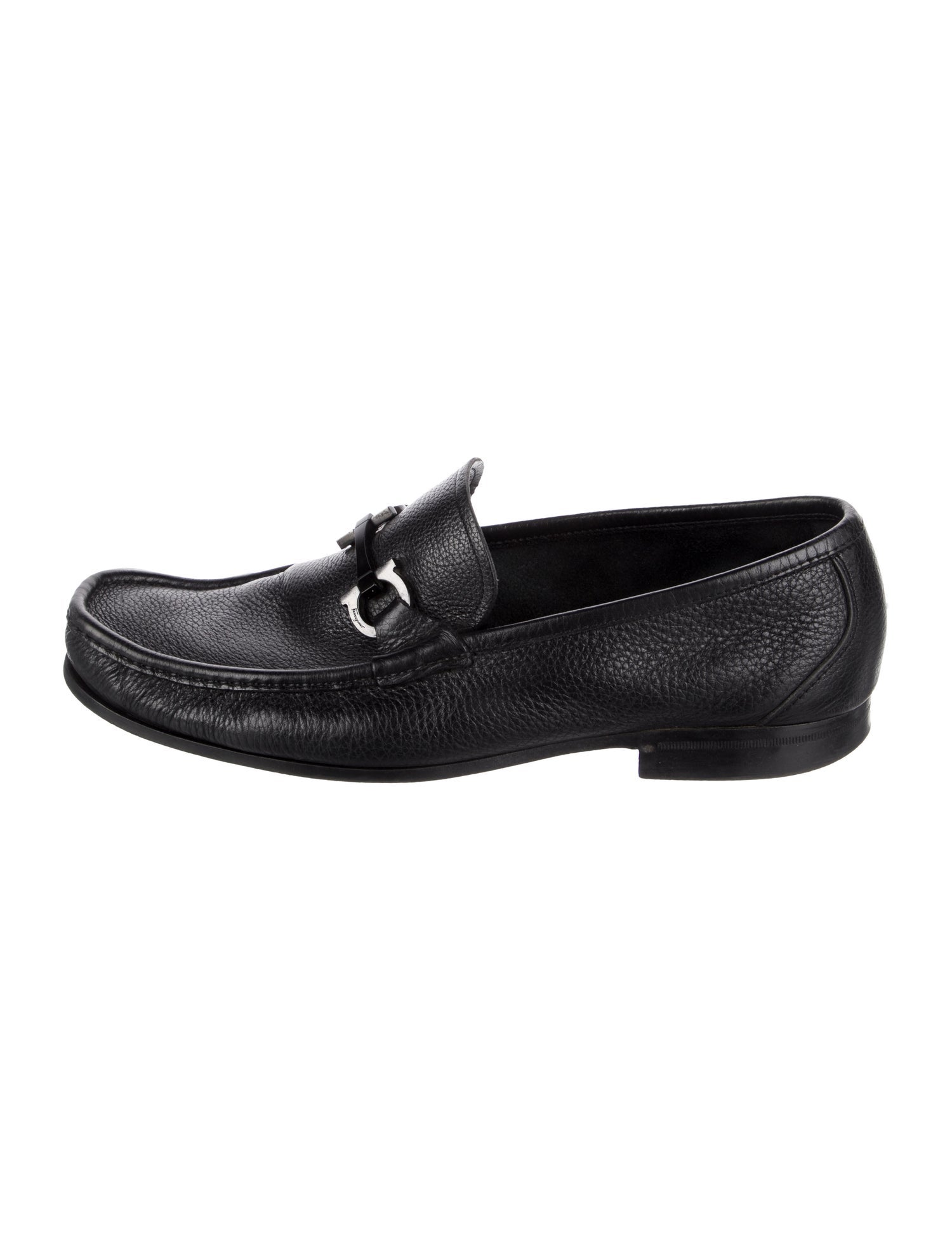 Salvatore Ferragamo Gancini Logo Leather Dress Loafers