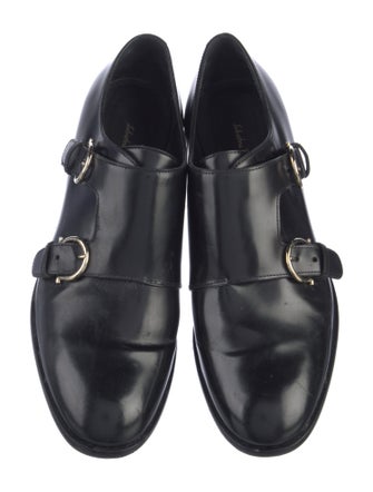 Salvatore Ferragamo Leather Monk Straps